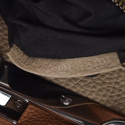 Fendi Cuoio Romano Selleria Bi-Color Medium Peekaboo Iconic Satchel Mou Deserto 7 of 9