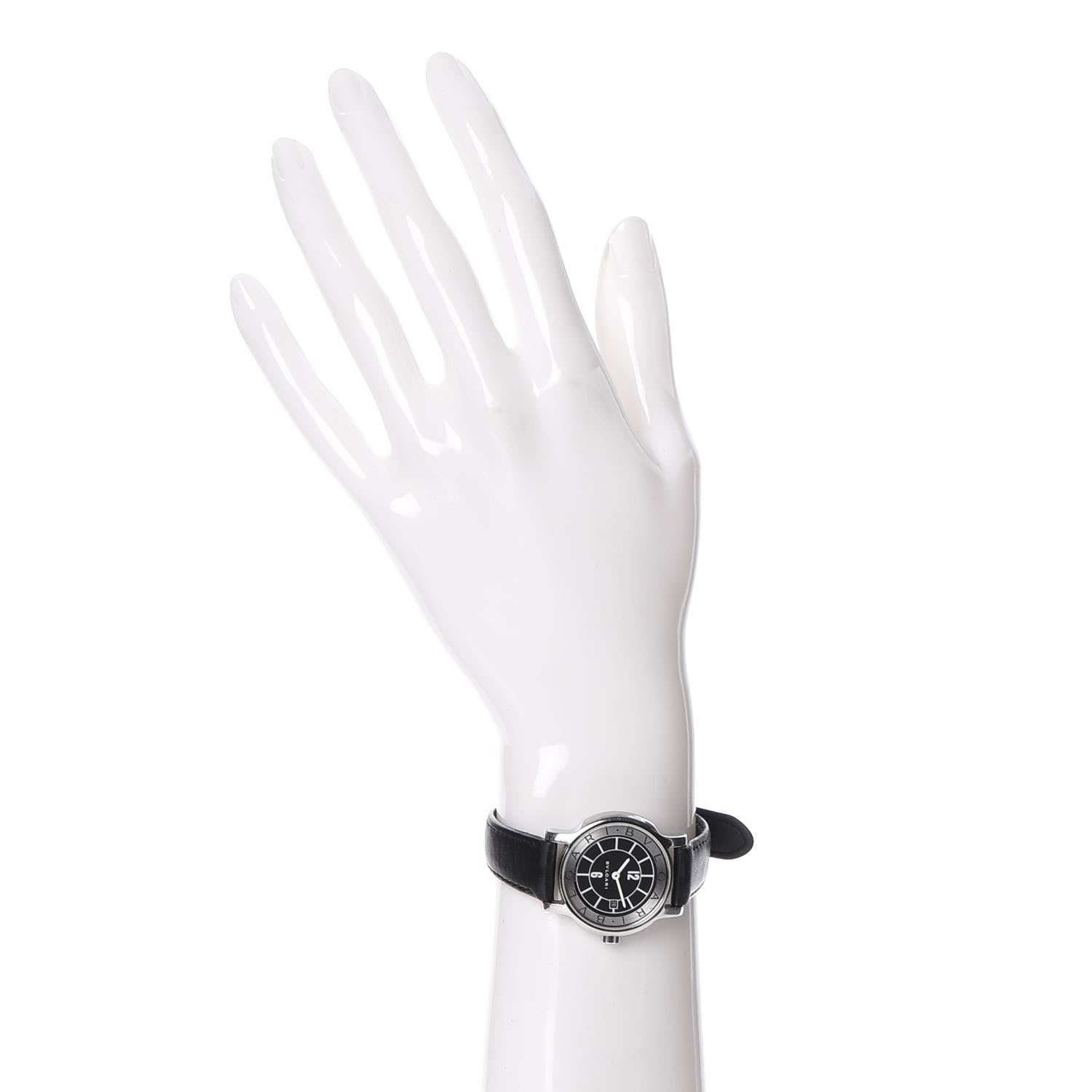 Bulgari Stainless Steel Calfskin 29mm Solotempo Quartz Watch Black 2 of 9