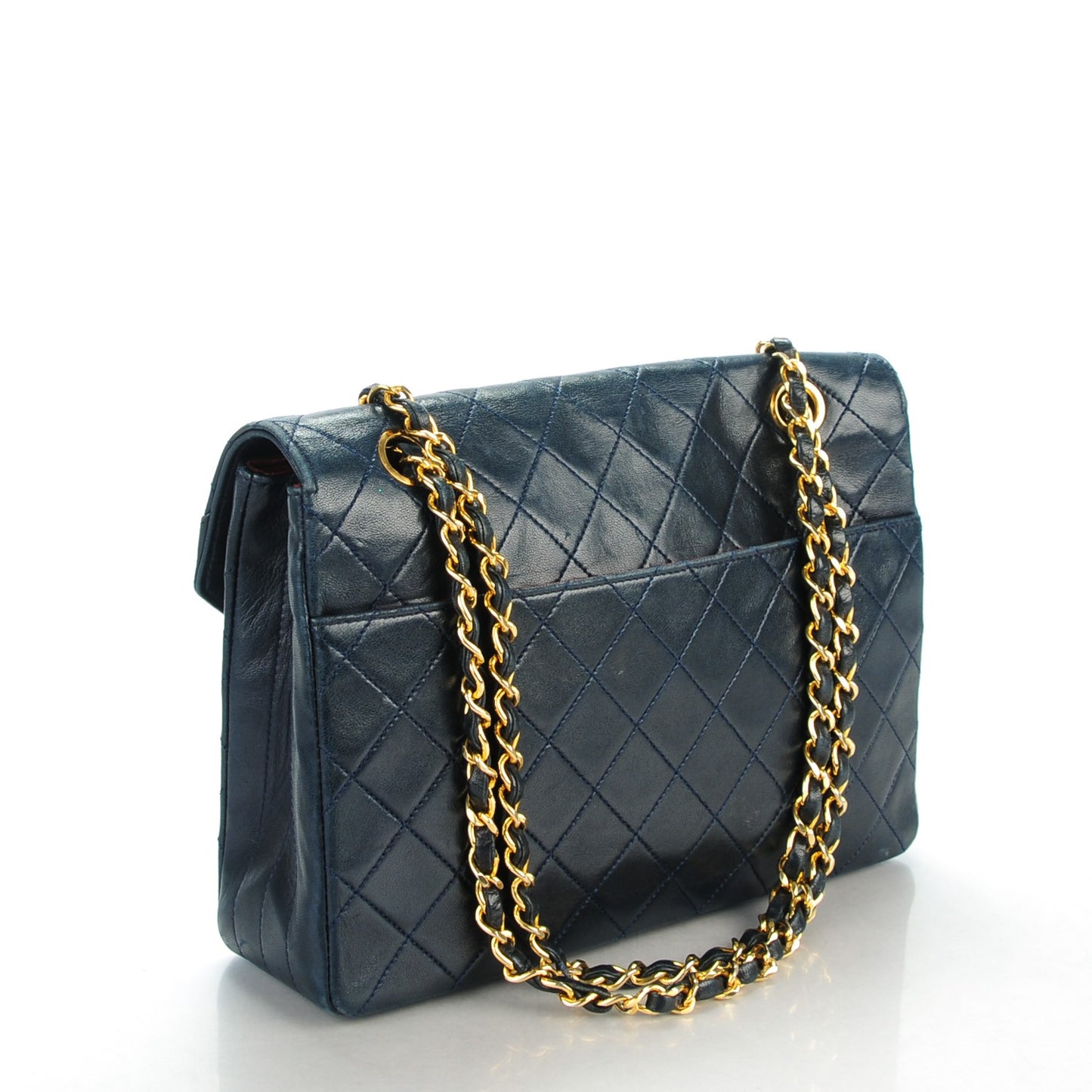 Lambskin Quilted Medium Single Flap Black