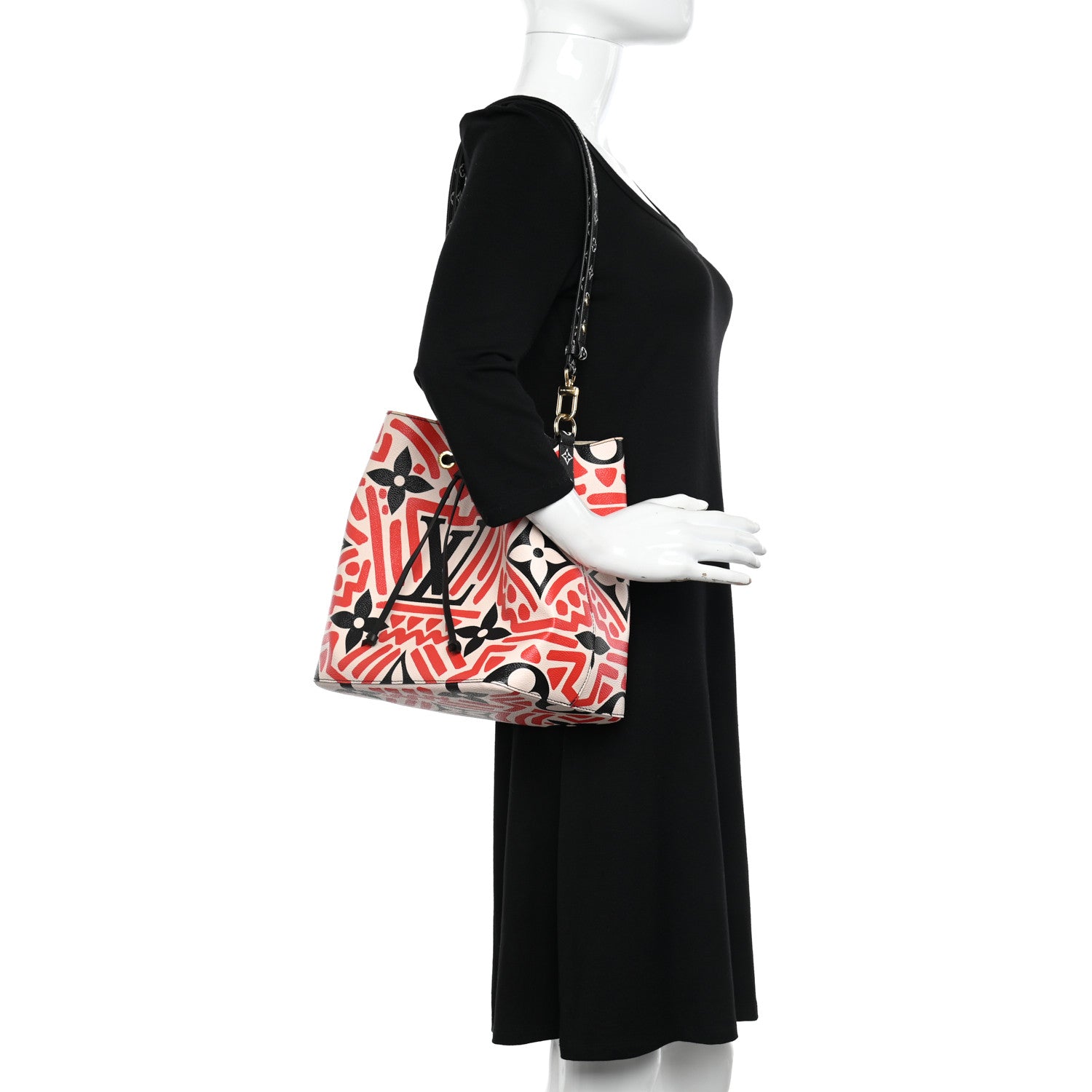 Louis Vuitton Monogram Giant Crafty NeoNoe MM Creme Rouge Black 2 of 9