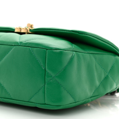 Chanel Lambskin Quilted Medium Chanel 19 Flap Green 10 of 11