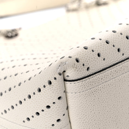 Chanel Perforated Grained Calfskin Small Shopping Tote White 7 of 18