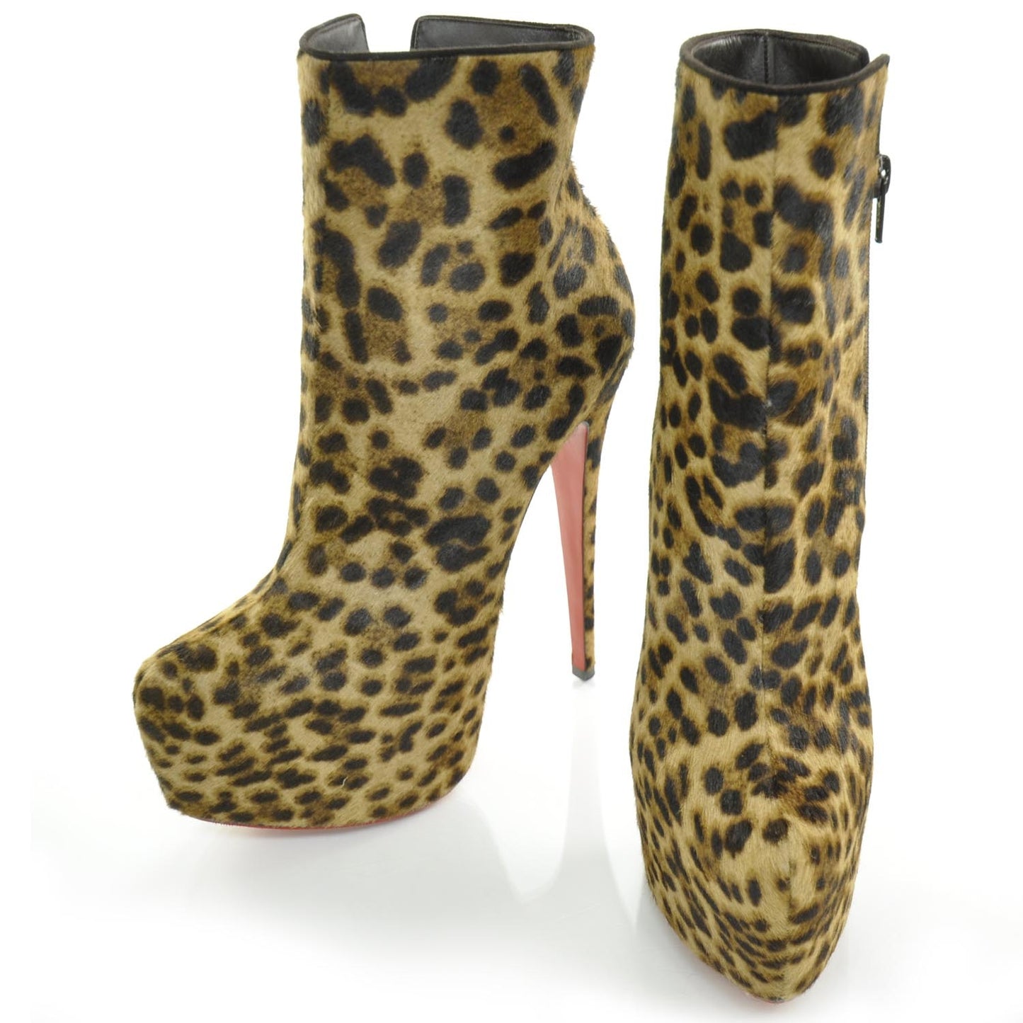 Calf Hair Leopard Print Daf Booty 160 Ankle Boots 38