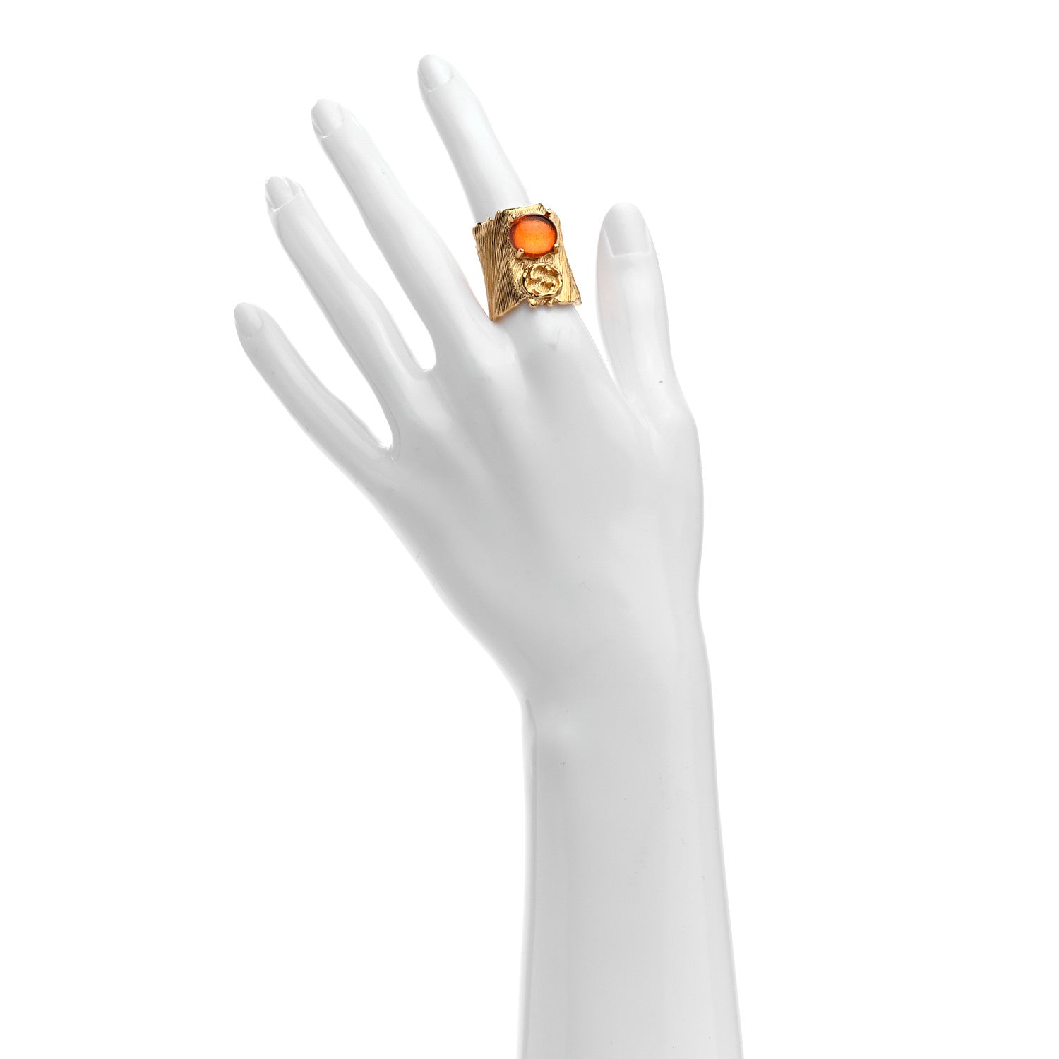 Gucci Metal Crystal GG Ring S Red 2 of 4