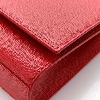 Saint Laurent Grain De Poudre Medium Monogram Kate Satchel Red 14 of 18
