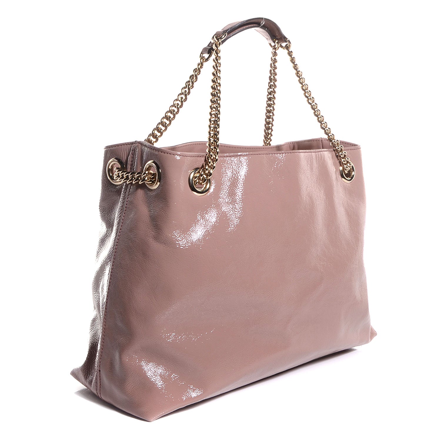 Gucci Patent Medium Soho Chain Shoulder Bag Dark Cipria 3 of 9