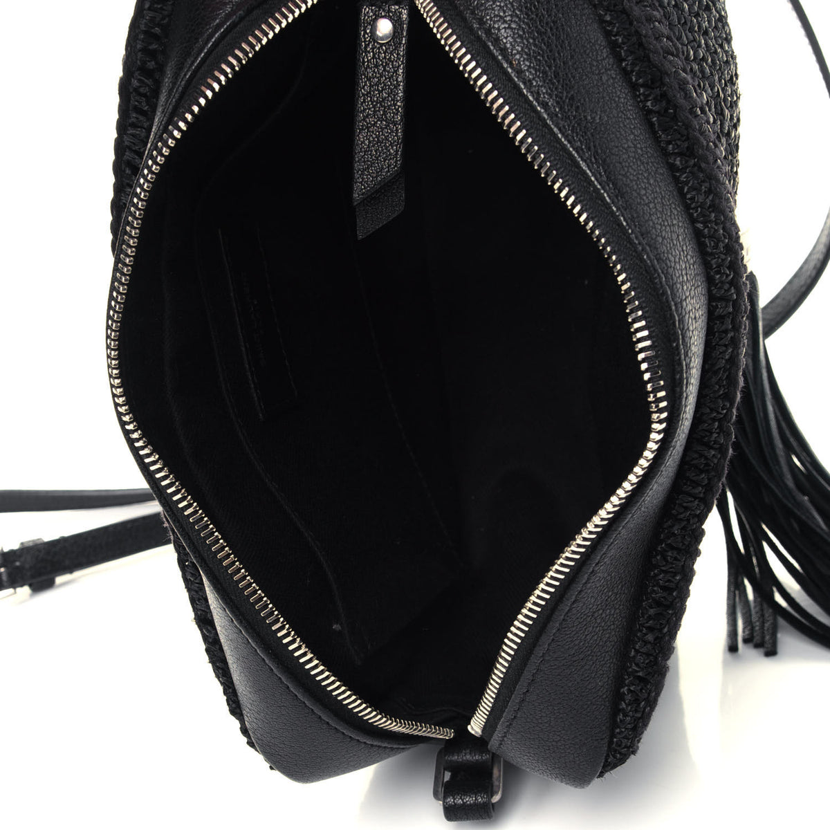 Saint Laurent Raffia Canvas Monogram Lou Camera Bag Black 4 of 4