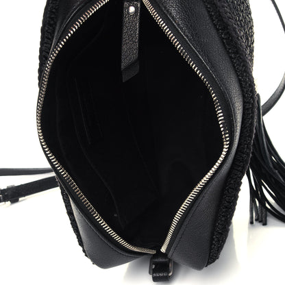 Saint Laurent Raffia Canvas Monogram Lou Camera Bag Black 4 of 4