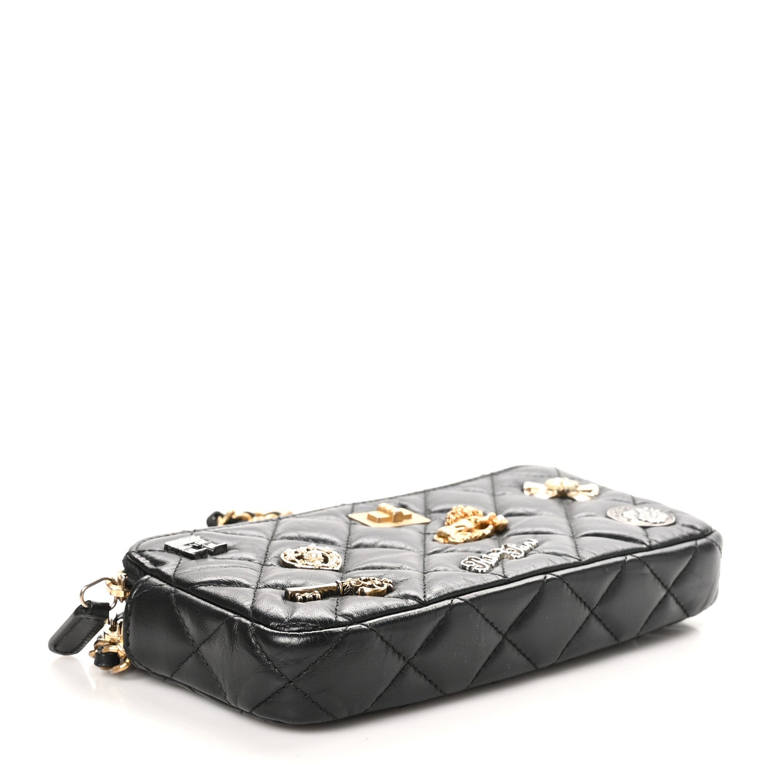 Chanel Aged Calfskin Lucky Charms 2.55 Reissue Small Clutch With Chain Black 4 of 12