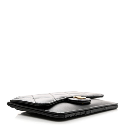 Chanel Lambskin Quilted Flap Zip Card Holder Black 4 of 7