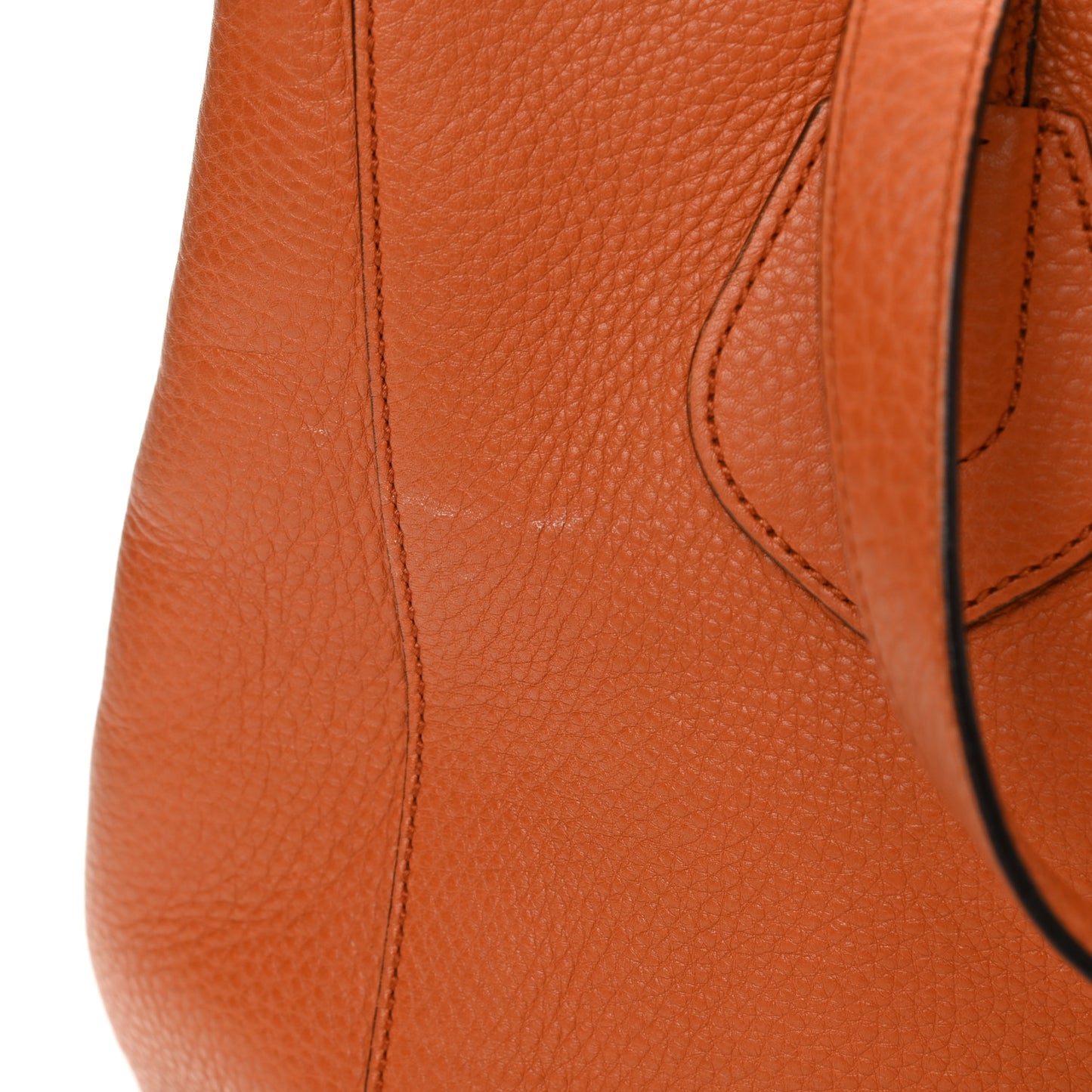 Pebbled Calfskin Large Lady Tassel Top Handle Bag Orange