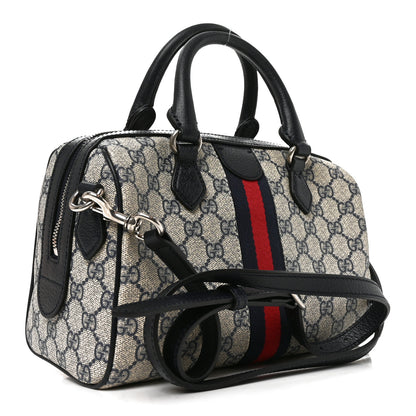 Gucci GG Supreme Monogram Web Small Ophidia Top Handle Bag Beige Blue 3 of 11