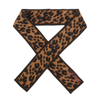 Louis Vuitton Silk Leopard Bandeau Scarf Marron 1 of 5