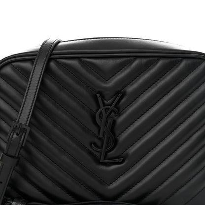 Saint Laurent Calfskin Matelasse Monogram Monochrome Lou Camera Bag Black 8 of 14