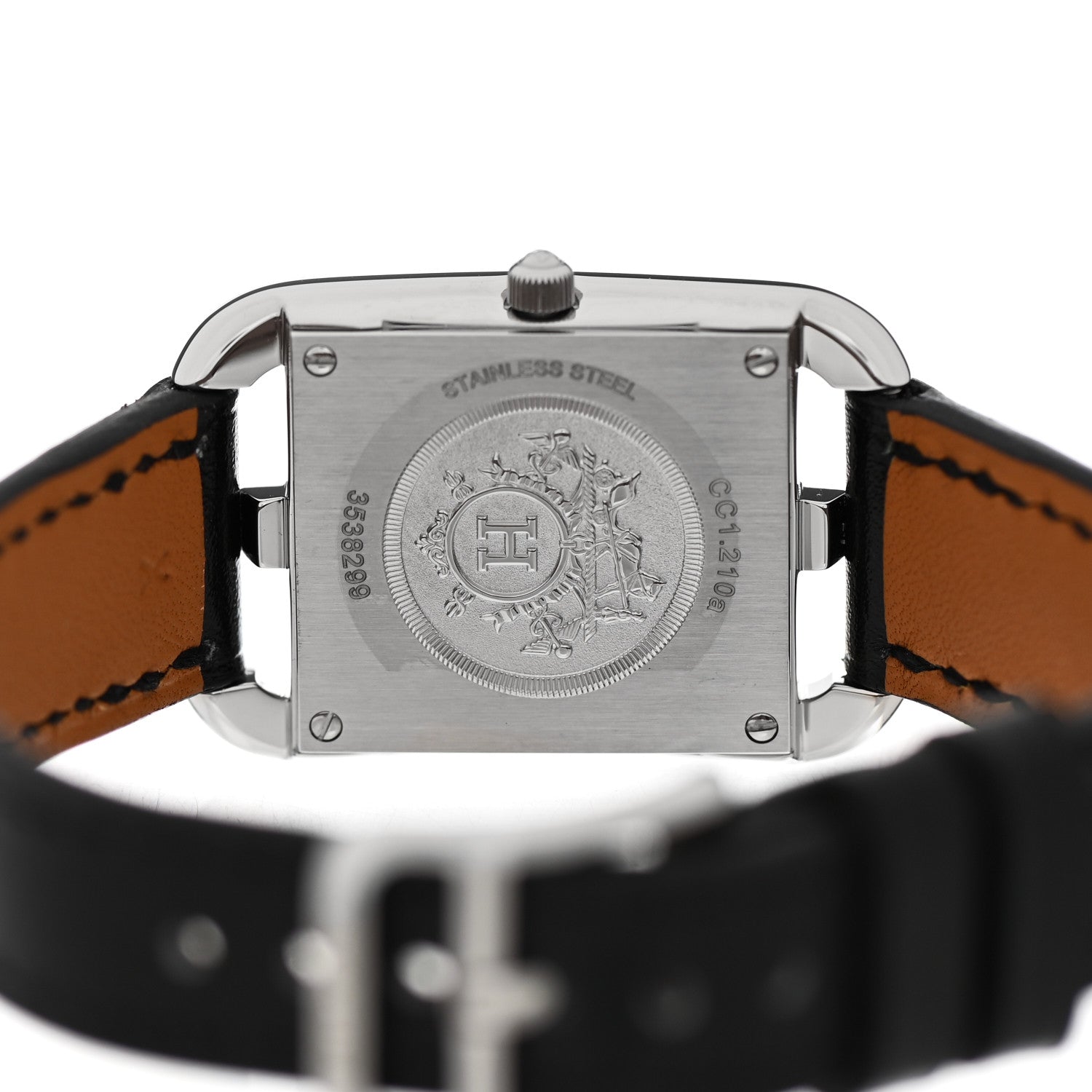 Hermes Stainless Steel Barenia Diamond Mother of Pearl 23mm Cape Cod Quartz Watch Noir 4 of 5