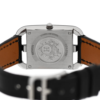 Hermes Stainless Steel Barenia Diamond Mother of Pearl 23mm Cape Cod Quartz Watch Noir 4 of 5