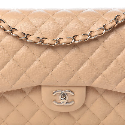 Chanel Caviar Quilted Jumbo Double Flap Beige Clair 10 of 11