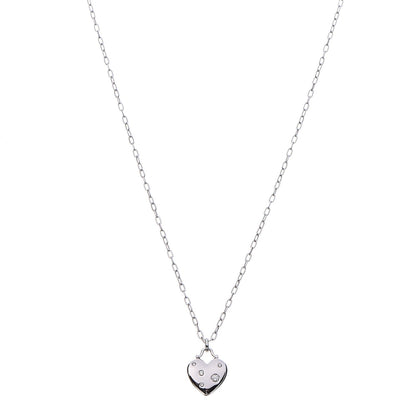 Tiffany 18K White Gold Diamond Etoile Small Heart Pendant Necklace 1 of 7