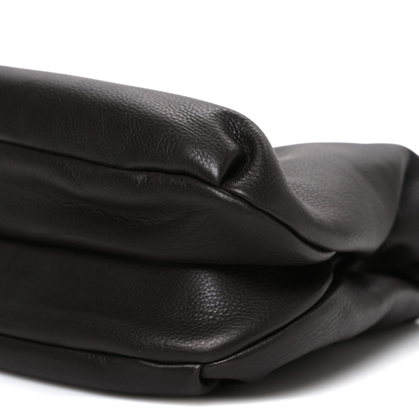 Grained Calfskin Bourse Clutch Dark Brown