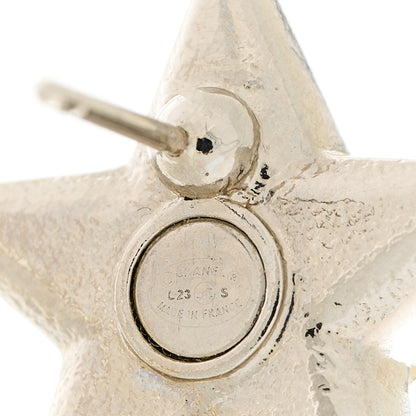 Chanel Crystal CC Star Earrings Silver 4 of 4