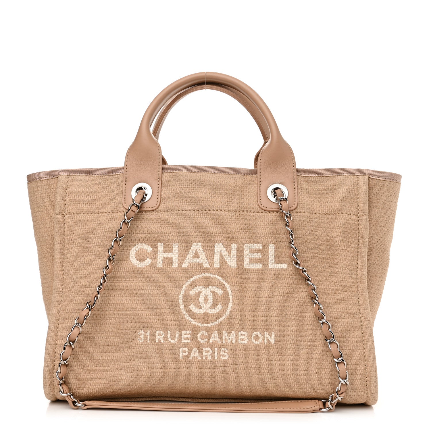 Chanel Mixed Fibers Small Deauville Tote Beige 3 of 12