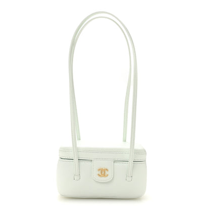 Chanel Shiny Caviar Preppy Coco Long Vanity With Strap Light Blue 1 of 12