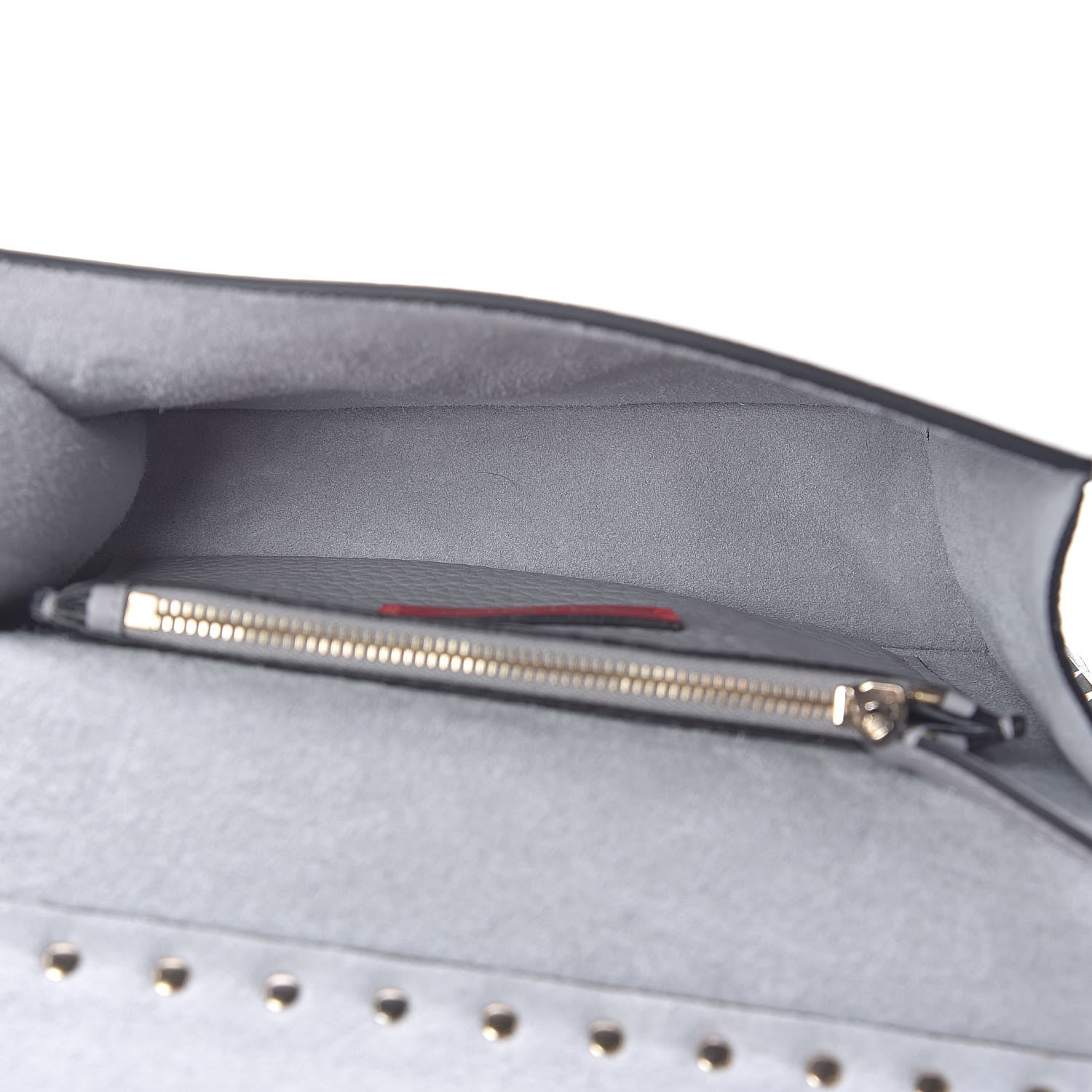 Valentino Garavani Pebbled Calfskin Rockstud Side Slip Crossbody Pastel Grey 5 of 10