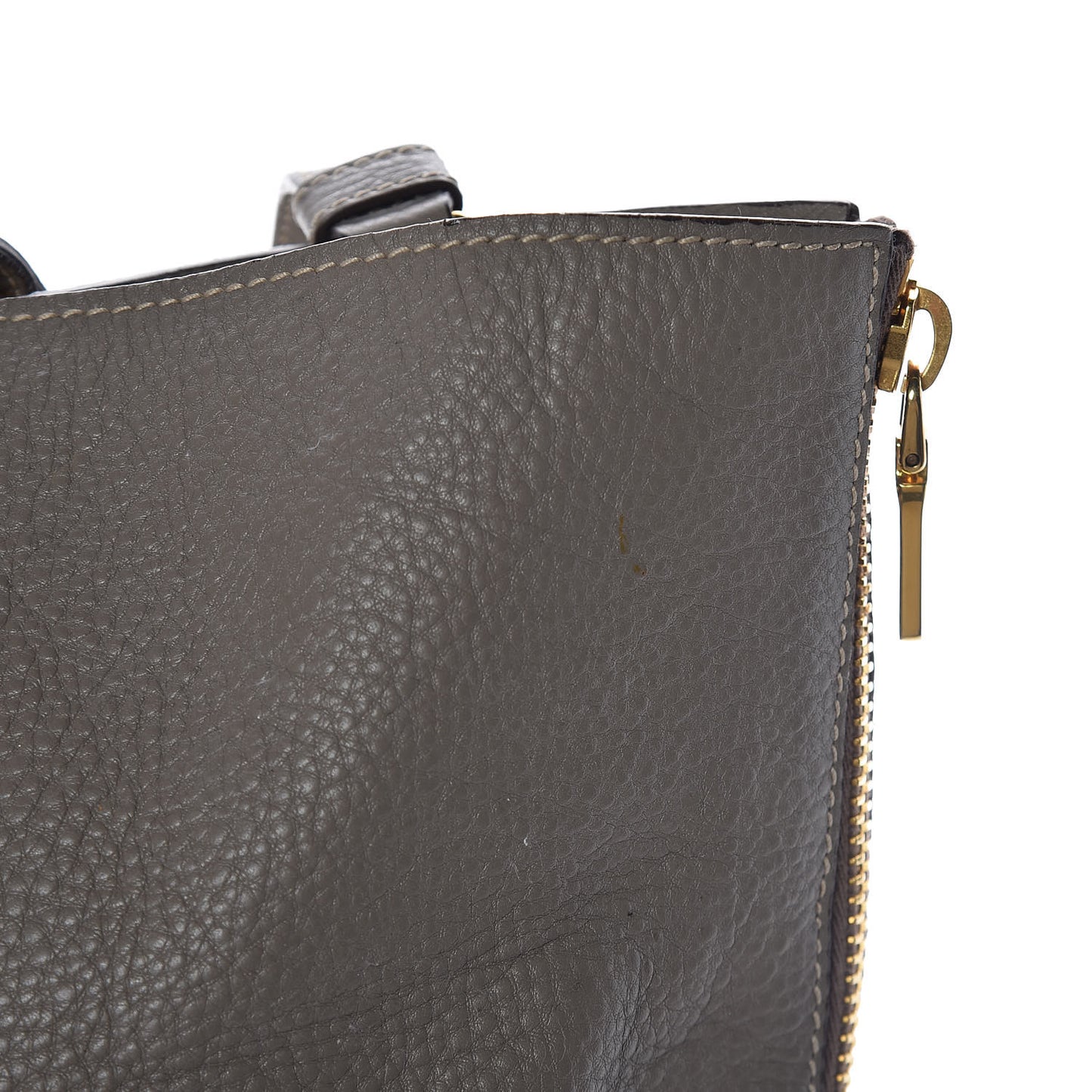 Vitello Daino Side Zip Tote Argilla
