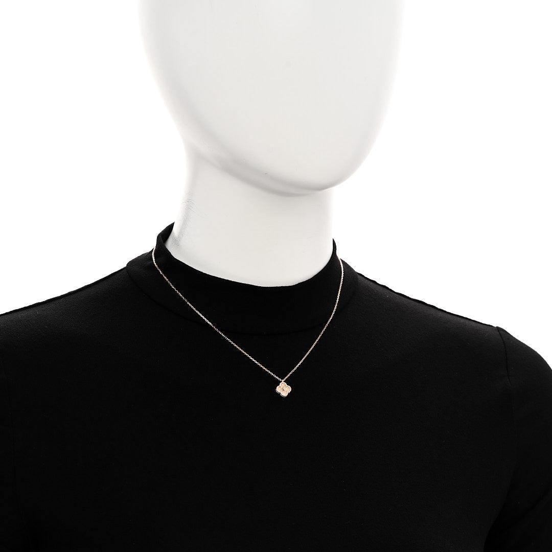 18K Rose Gold Sweet Alhambra Pendant Necklace