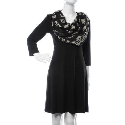 Alexander McQueen Silk Chiffon Skull Scarf Black Ivory 2 of 5