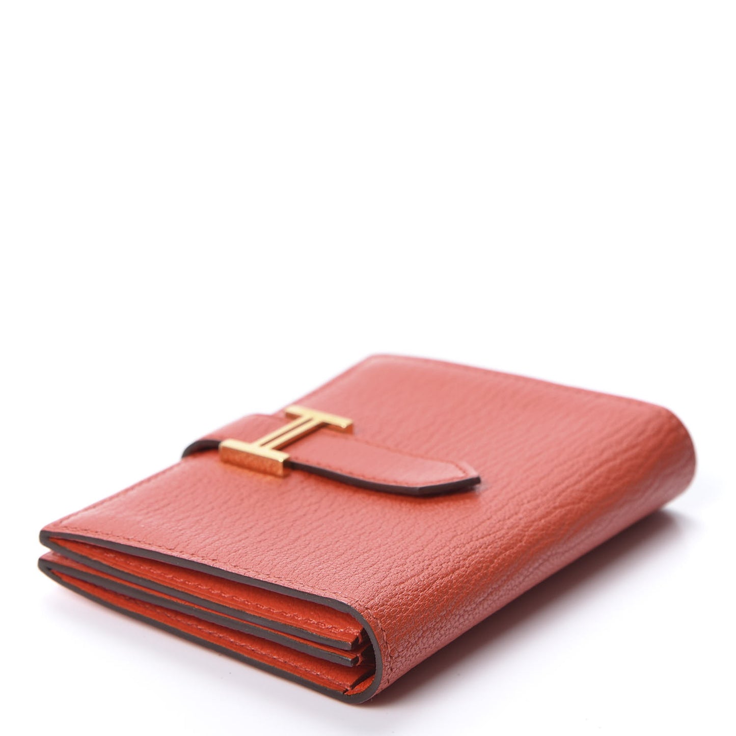 Chevre Mysore Bearn Card Holder Wallet Capucine