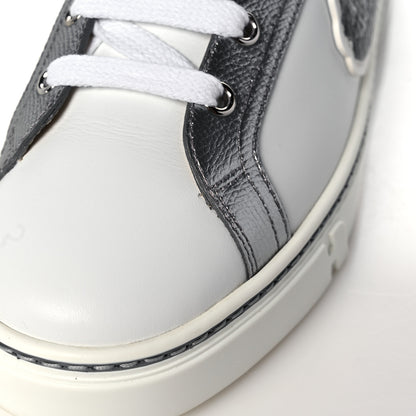 Hermes Calfskin Epsom Womens Velvet Sneakers 37 White Silver 9 of 11