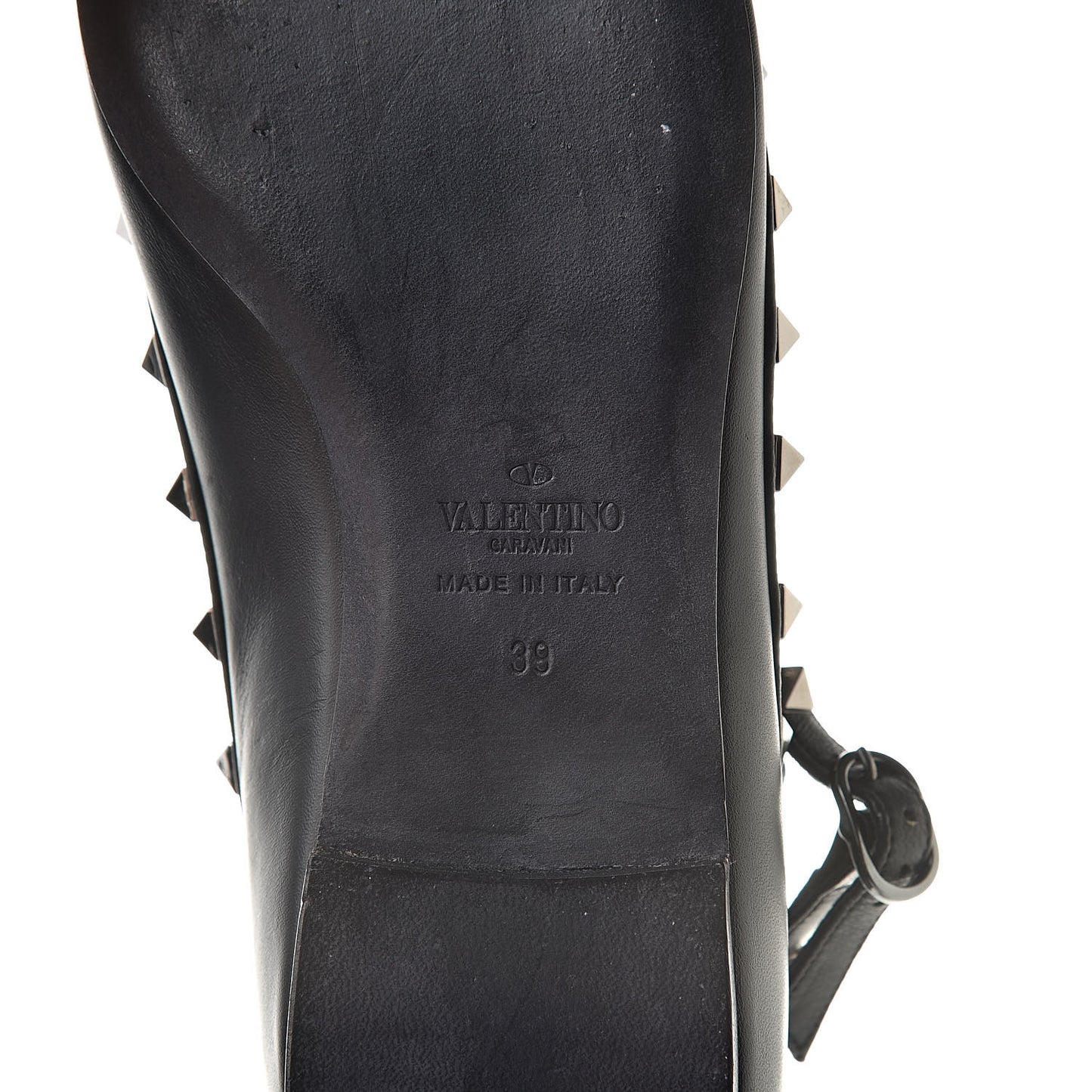 Nappa Rockstud Cage Ballerina Flats 39 Black