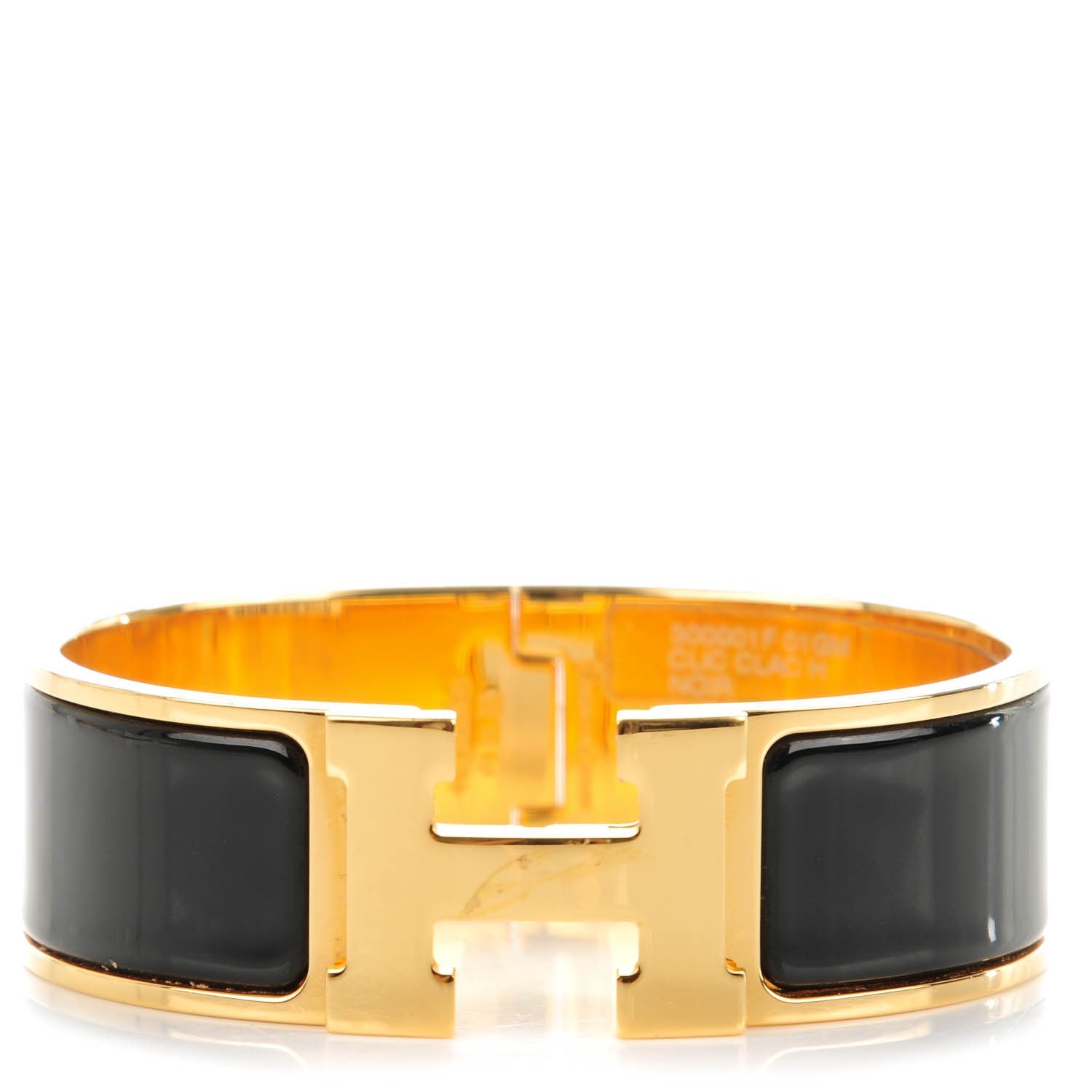 Hermes Enamel Wide Clic Clac H Bracelet GM Black 1 of 5