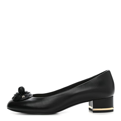 Chanel Lambskin Camellia Ballerina Flats 38 Black 1 of 11