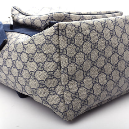 Gucci GG Supreme Monogram Large Interlocking G Double Buckle Backpack Navy 7 of 8