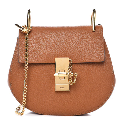 Chloe Grained Lambskin Mini Drew Shoulder Bag Caramel 1 of 8