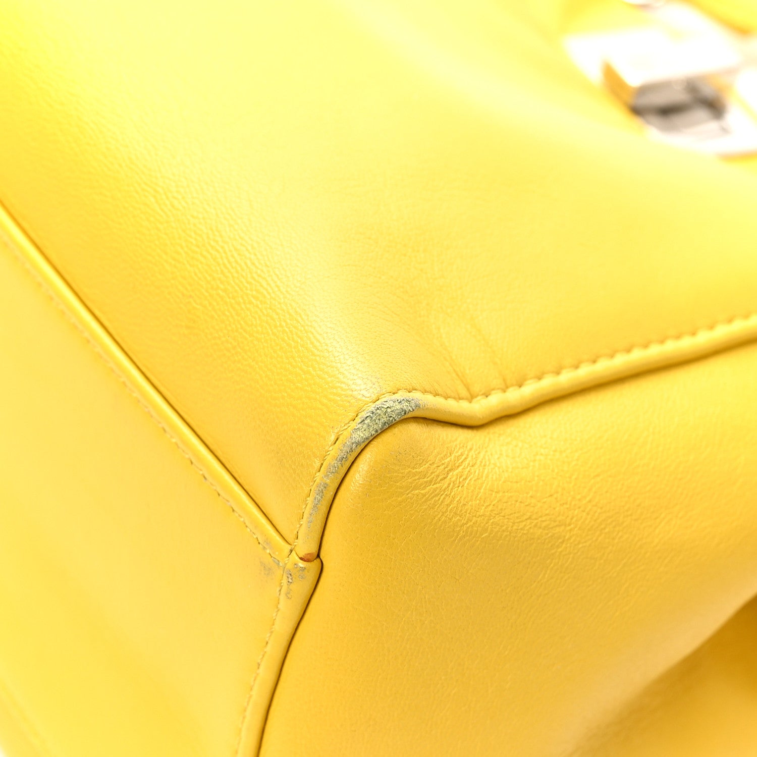 Fendi Nappa Mini Peekaboo Iconic Satchel Limone 12 of 12