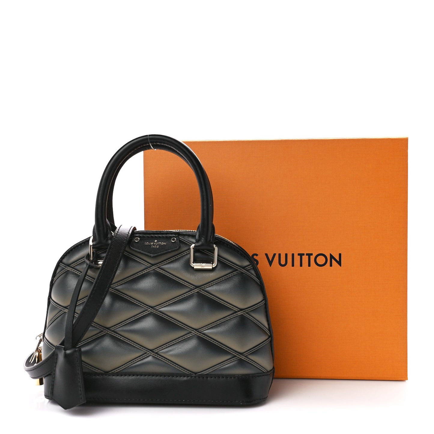 Lambskin Malletage Alma BB Black Beige