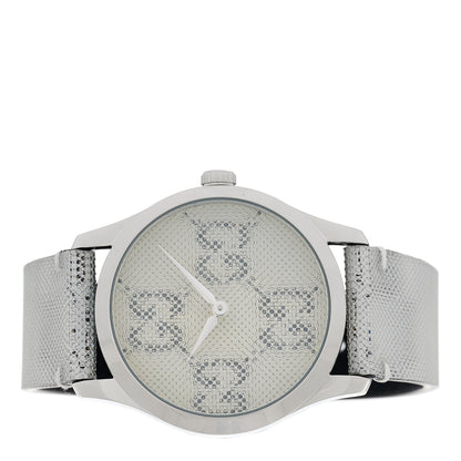 Gucci Stainless Steel Calfskin 38mm G-Timeless GG Hologram Quartz Watch 2 of 5