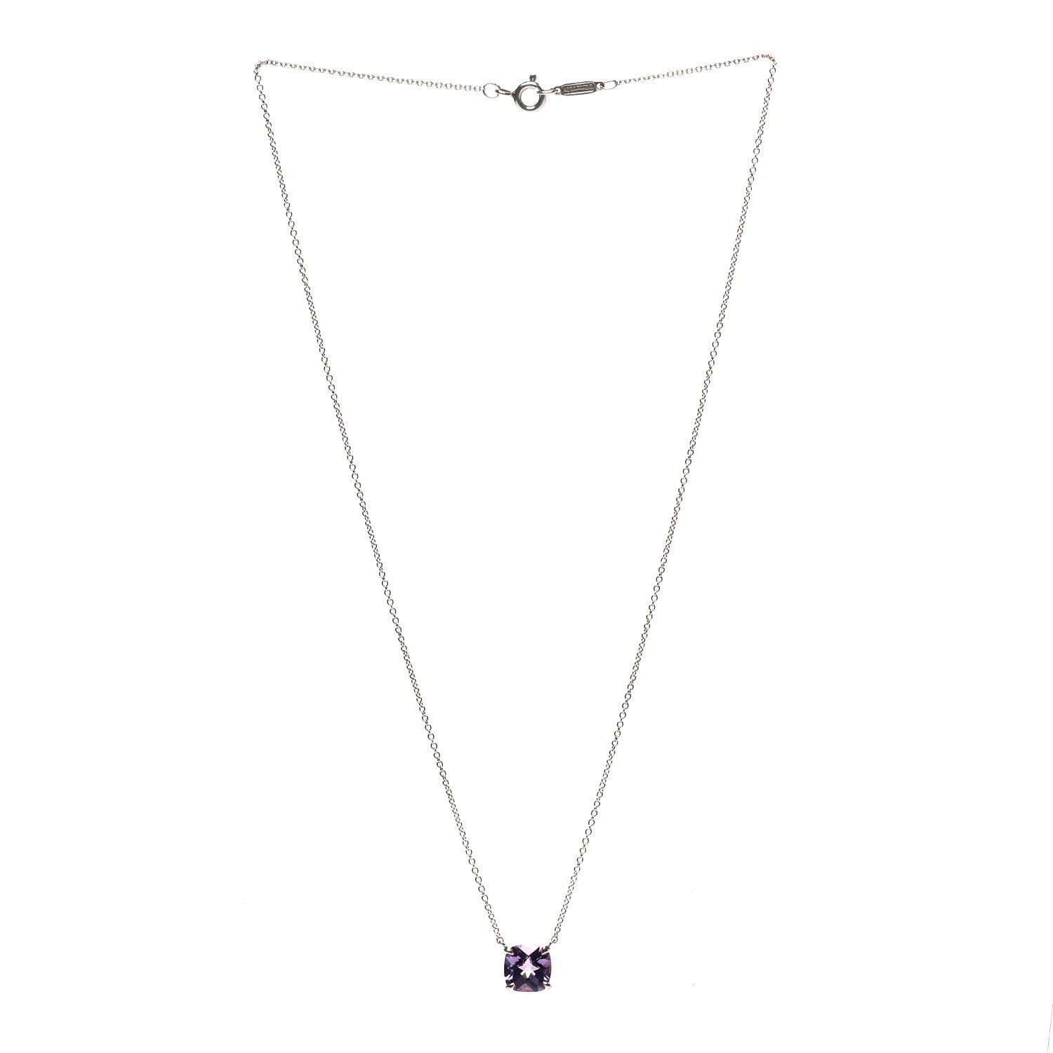 Tiffany Sterling Silver Amethyst Sparklers Pendant Necklace 3 of 5