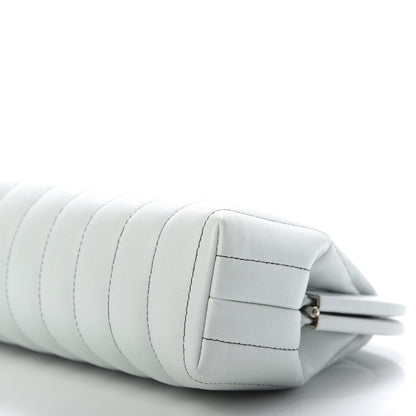 Chanel Lambskin Vertical Quilted Mademoiselle Clutch Light Green 7 of 9