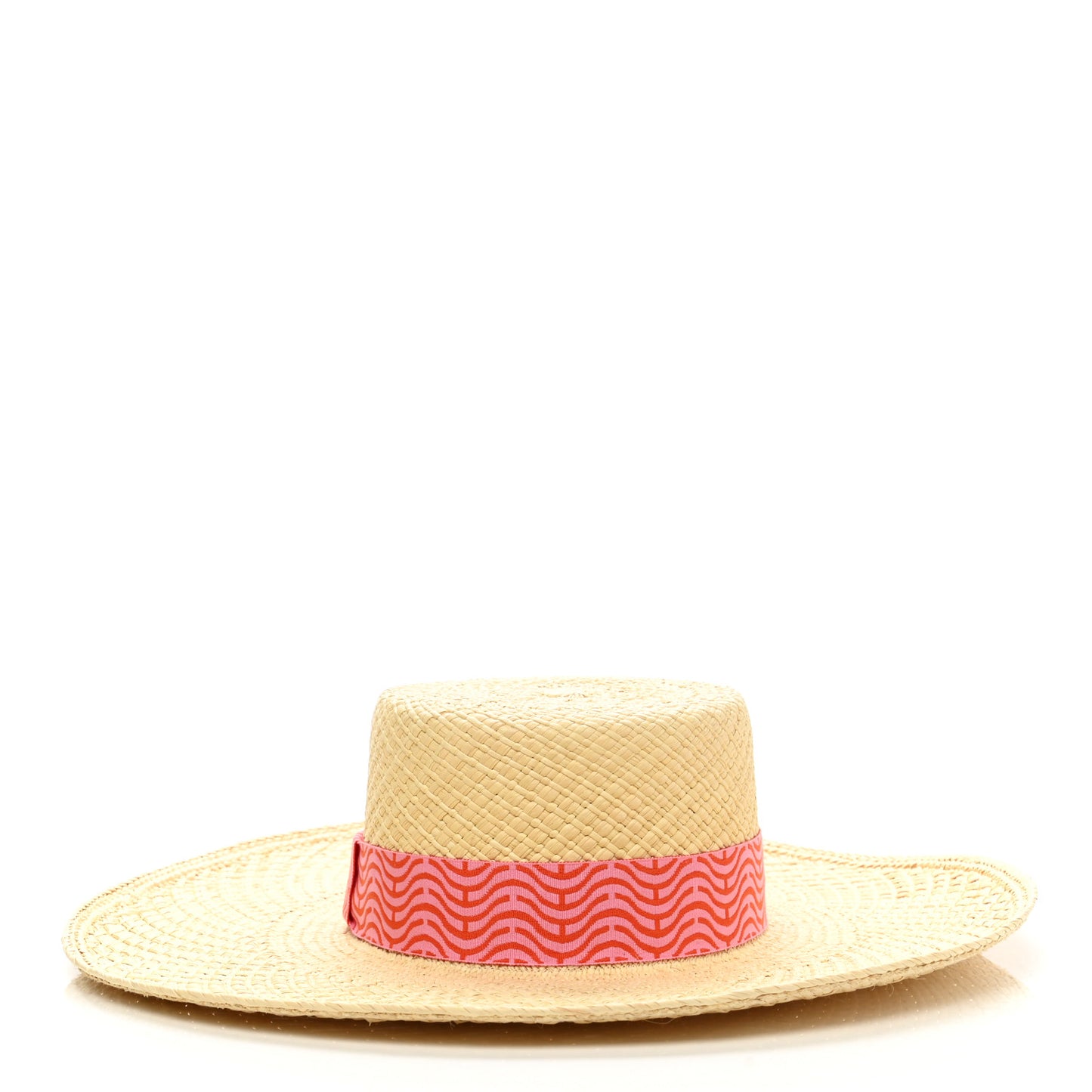 Straw Panama Elettra Hat 57 Naturel Rose Orange