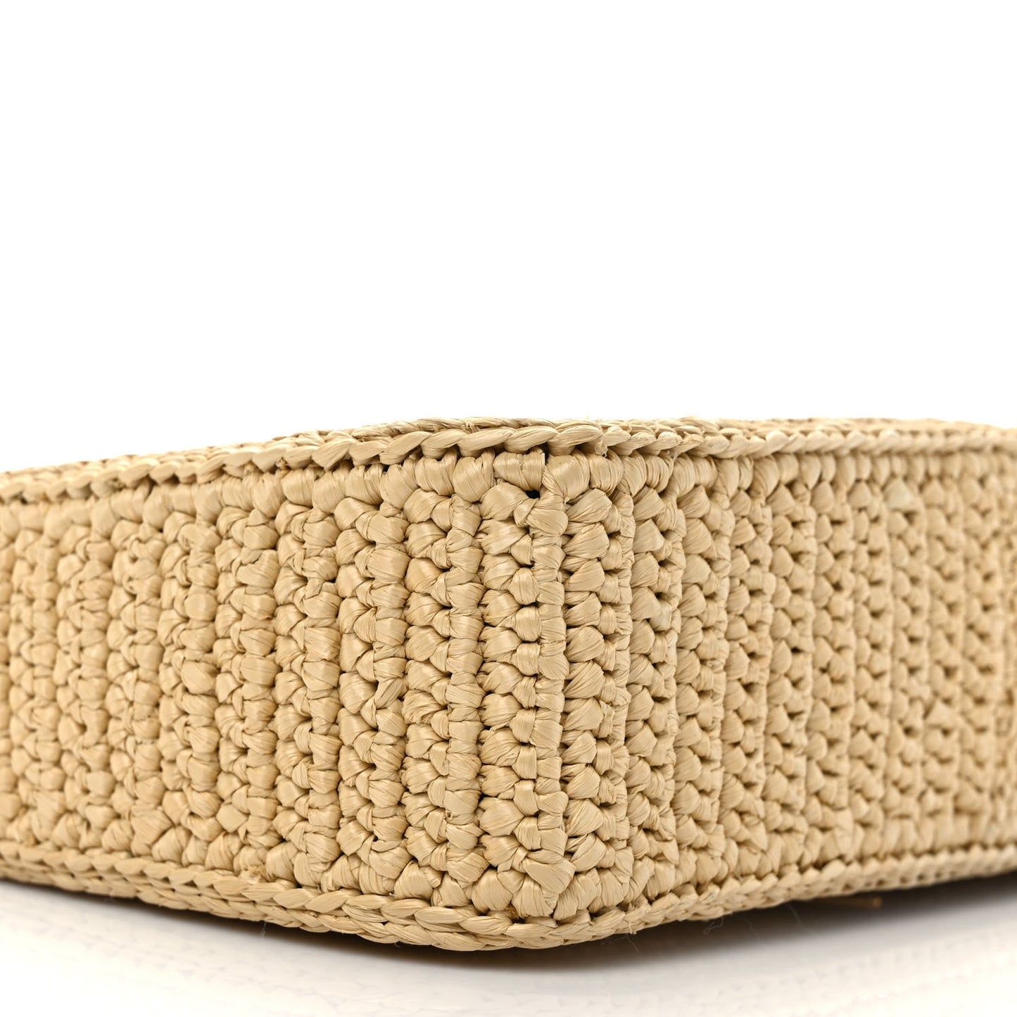 Yarn Raffia Effect Crochet Mini Re-Edition 2000 Shoulder Bag Naturale
