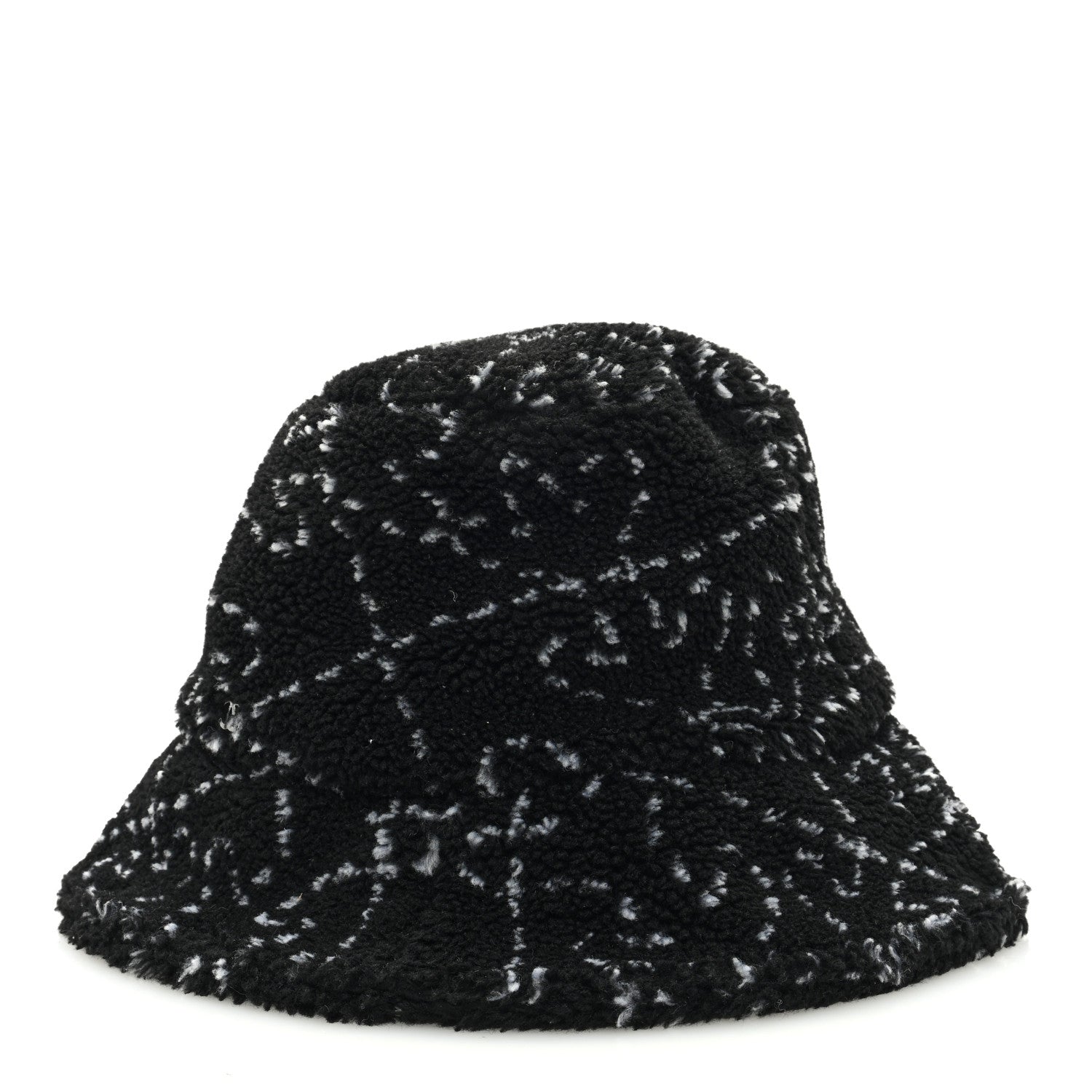 Chanel Faux Fur Bucket Hat S Black White 4 of 8