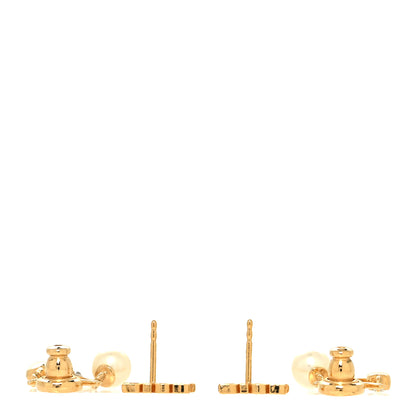 Christian Dior Pearl Crystal Dio(R)evolution Earrings Aged Gold 3 of 4