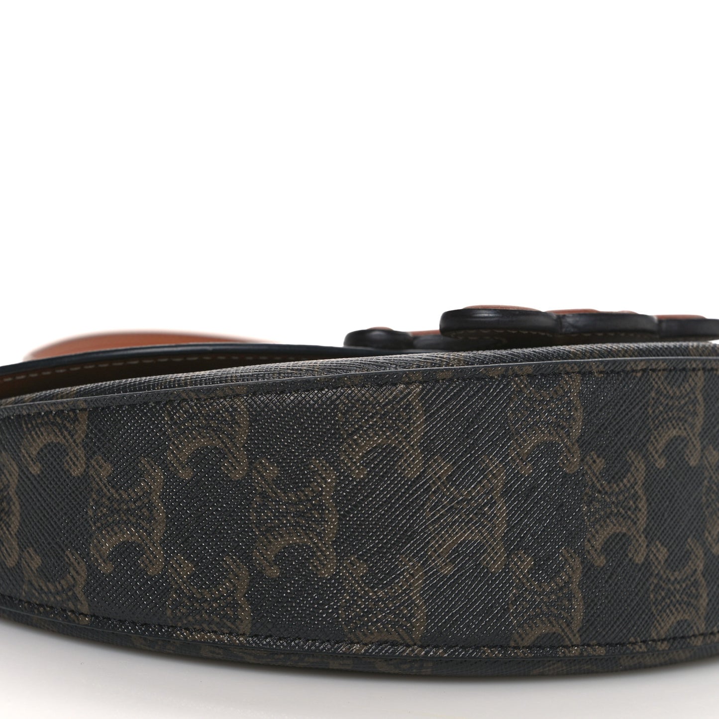 Calfskin Triomphe Canvas Besace Tan