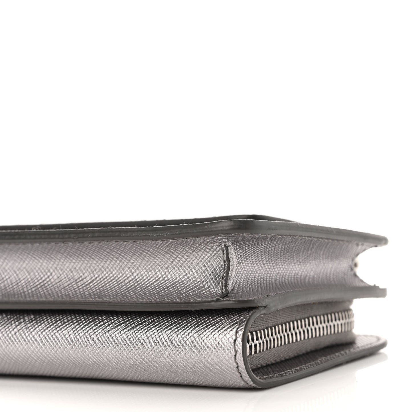 Saffiano Metal Chain Wallet Cromo