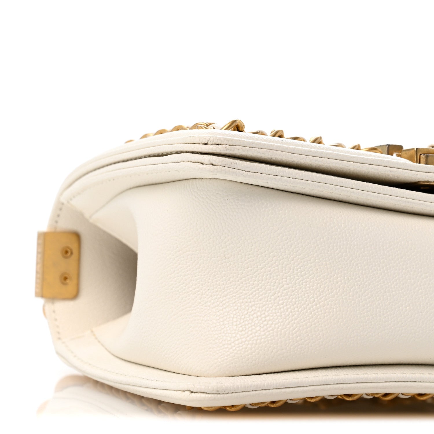 Chanel Caviar Quilted Small Chain Around Boy Flap White 9 of 13