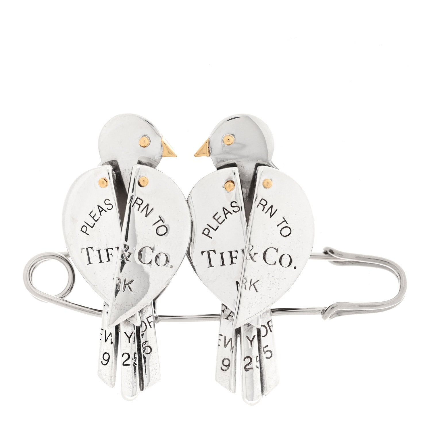 Tiffany Sterling Silver 18K Yellow Gold Return to Tiffany Love